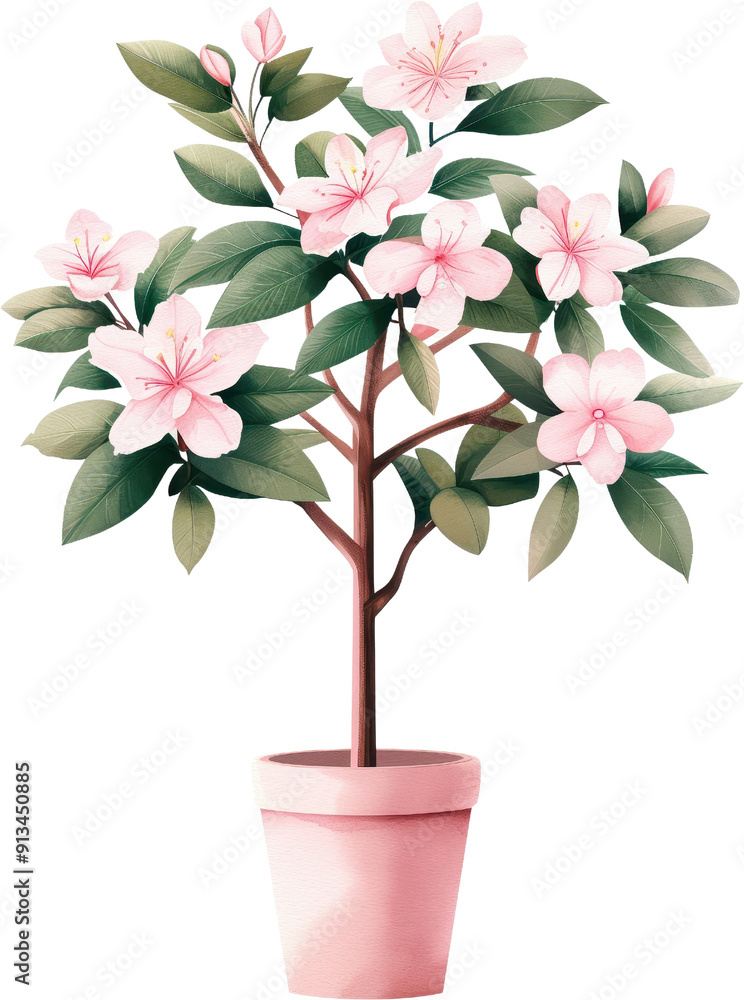 Beautiful Potted Plant with Pink Flowers Beautiful Potted Plant with Pink Flowers