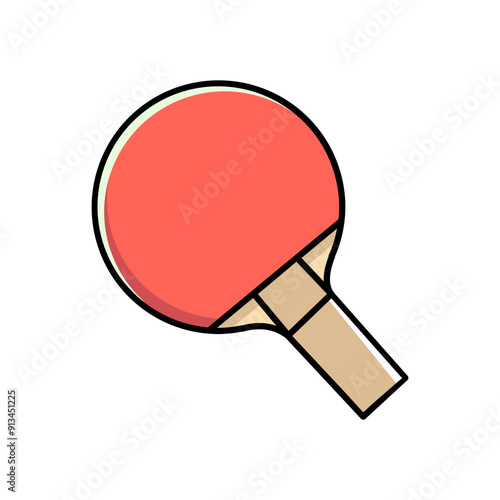 vector illustration of ping pong racket in flat style isolated on white background