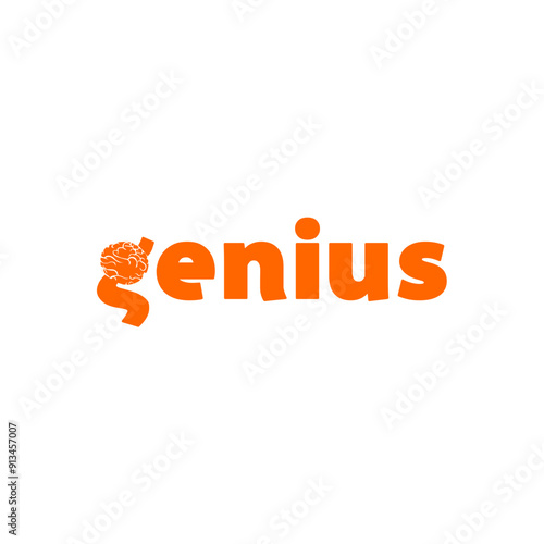 Genius bulb creative business name logo design ideas business name editable vector template  royalty free image