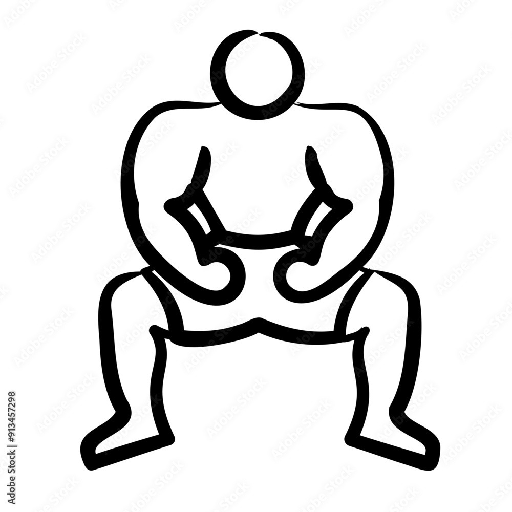 Fototapeta premium Wrestler Power Icon
