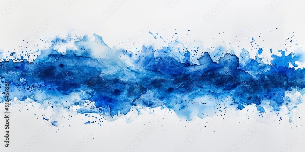 blue watercolor stain On white background, Generative AI blue watercolor stain On white background, Generative AI
