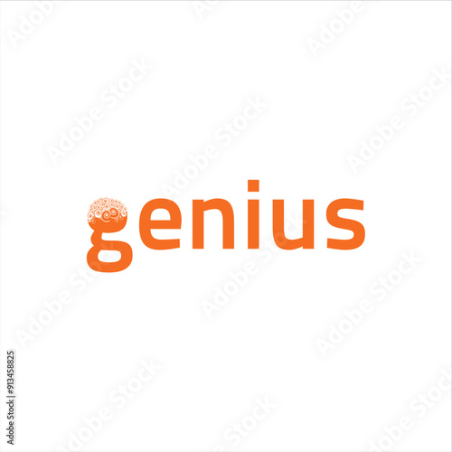 Genius bulb creative business name logo design ideas business name editable vector template  royalty free image