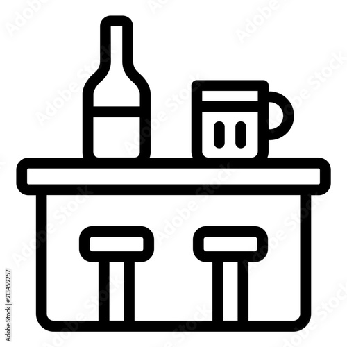 Bar counter icon for Oktoberfest celebration.