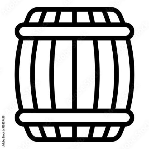 Wooden barrel icon for beer storage.