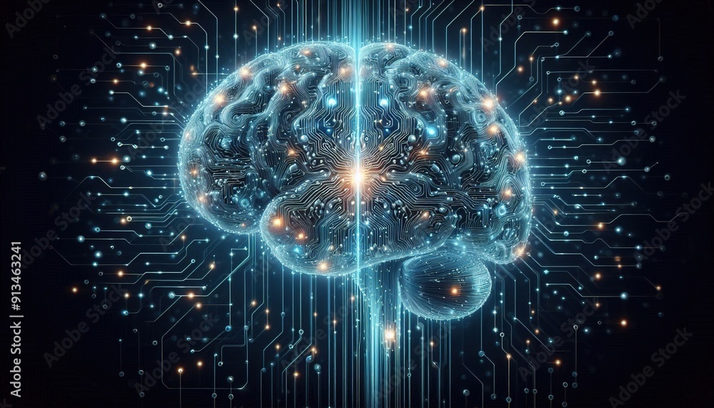 Obraz premium Cybernetic Intelligence Brain