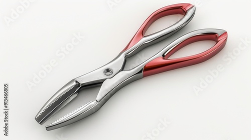 Needle-nose pliers, 3D illustration, realistic, isolated on white background