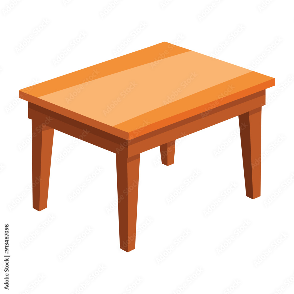 Illustration of wooden table on white Illustration of wooden table on white
