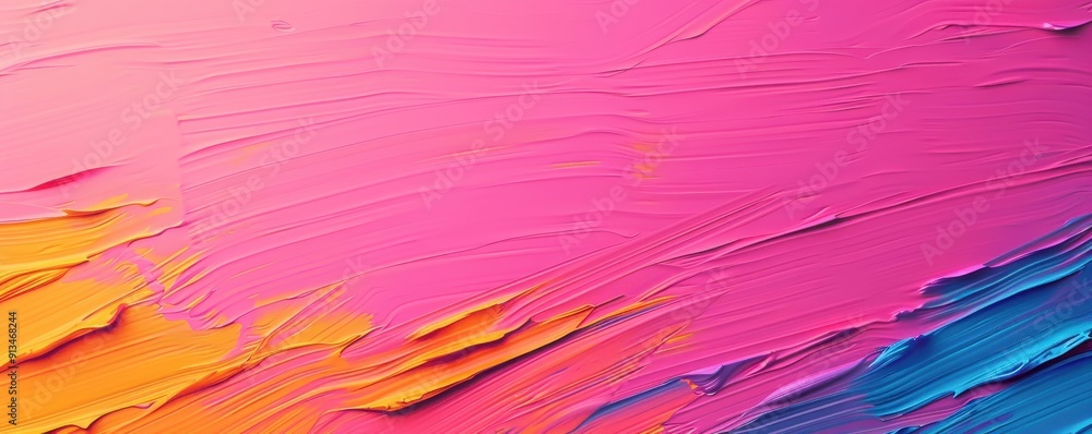 Vibrant abstract background with layered strokes in pink, orange, and blue hues creating a dynamic visual texture. Vibrant abstract background with layered strokes in pink, orange, and blue hues creating a dynamic visual texture.