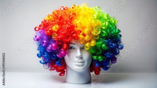 Colorful carnival party wig for clown costumes, clown, wig, colorful, carnival, party, fun, costume, playful, hair