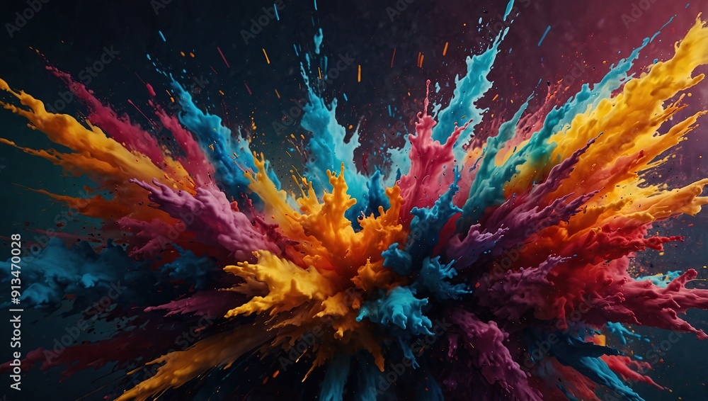 Fototapeta premium Abstract pop background with explosion of colors to the beat