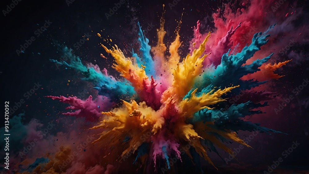 Abstract pop background with explosion of colors to the beat Abstract pop background with explosion of colors to the beat