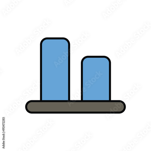 align bottom color line icon with white background vector stock illustration