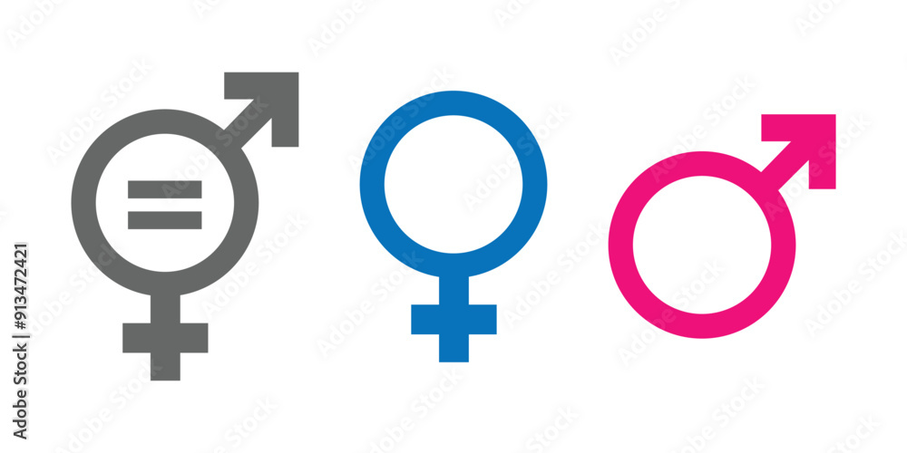 Gender Equality male and female icons sing Gender Equality male and female icons sing