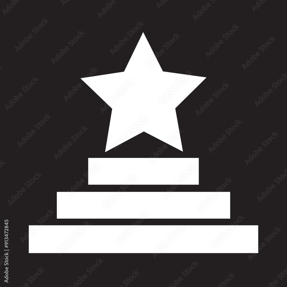 Podium with star icon in trendy flat style. Achievement and award recognition vector symbol for winners. Recognition suitable for apps and websites UI design isolated on transparent background. Podium with star icon in trendy flat style. Achievement and award recognition vector symbol for winners. Recognition suitable for apps and websites UI design isolated on transparent background.