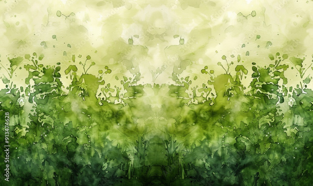 Green watercolor background, Generative AI Green watercolor background, Generative AI
