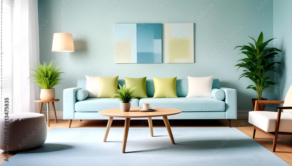 Obraz premium cozy modern living interior sitting room family 32