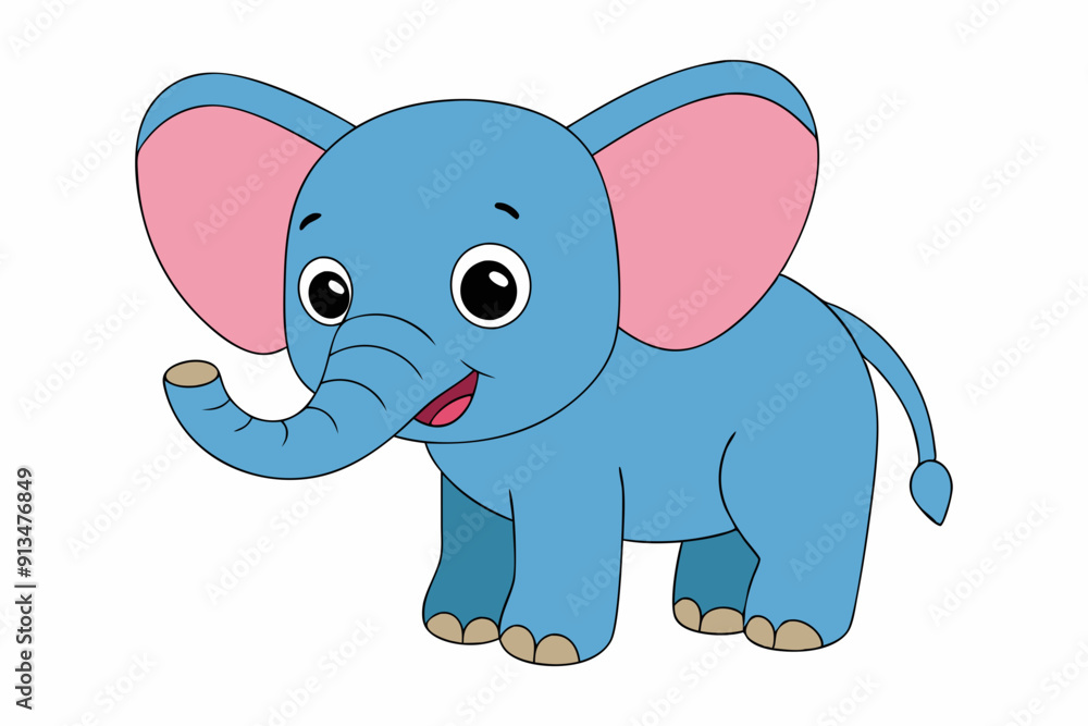 Fototapeta premium Elephant vector art illustration on a white background