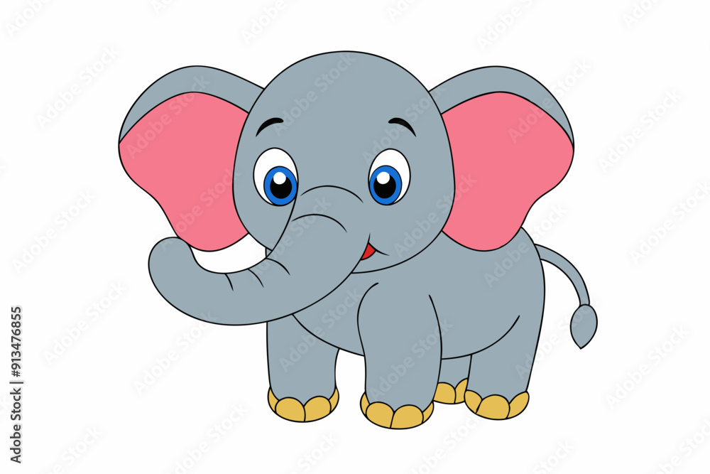 Naklejka premium Elephant vector art illustration on a white background