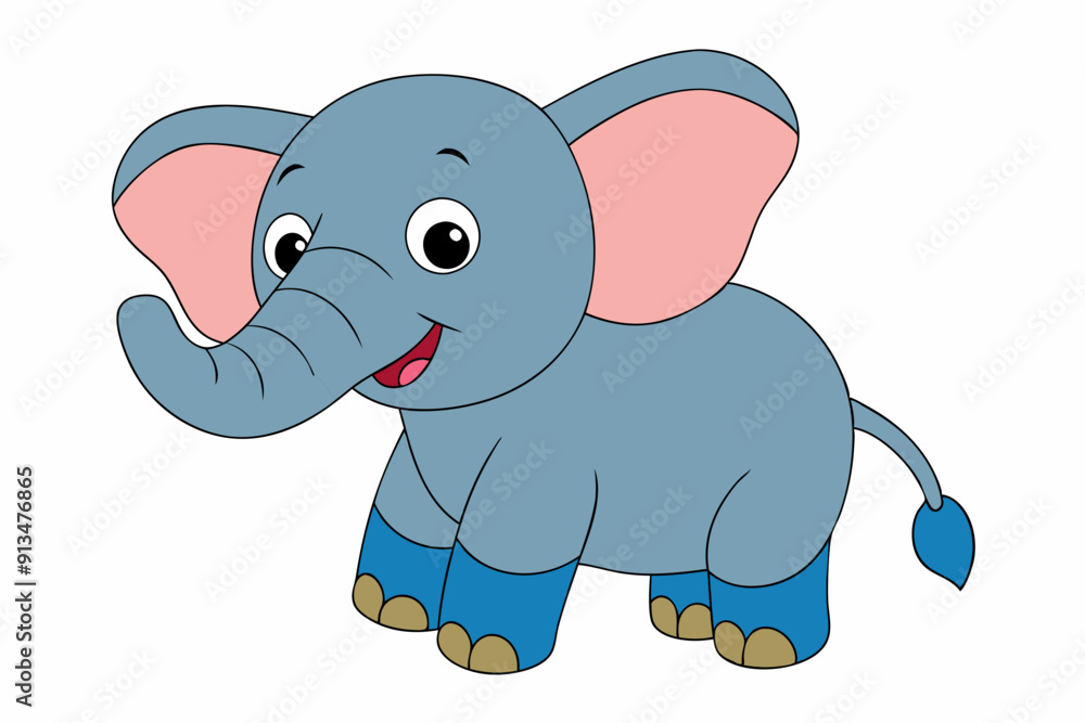 Obraz premium Elephant vector art illustration on a white background