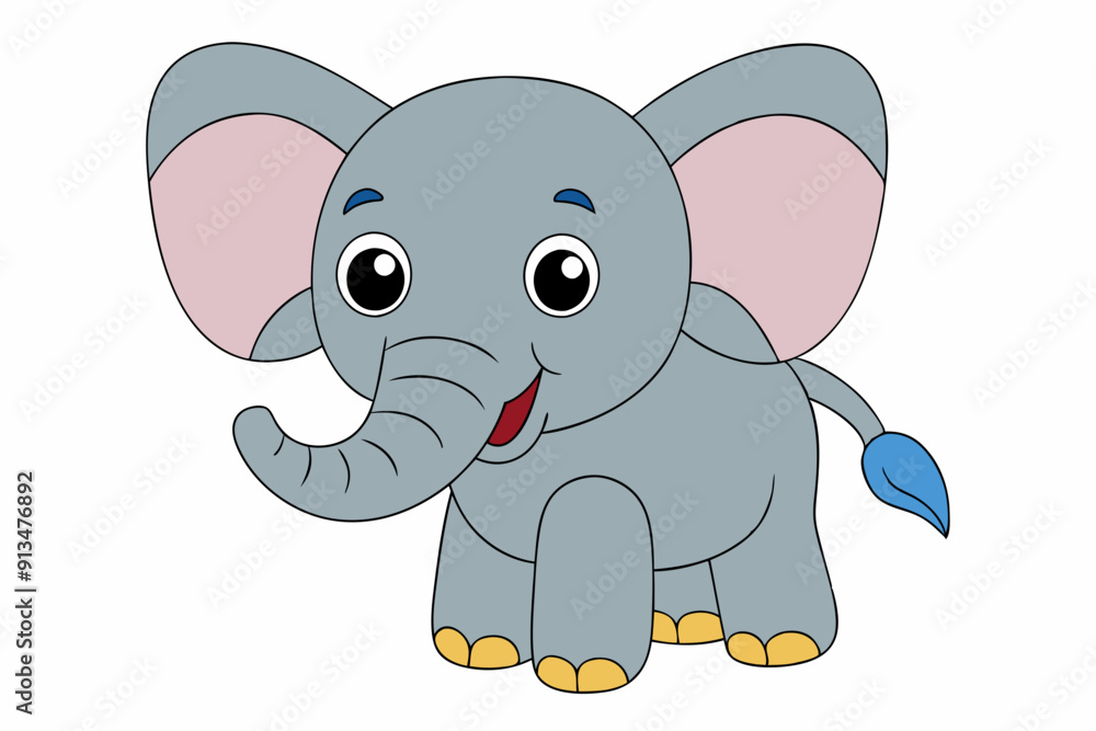 Obraz premium Elephant vector art illustration on a white background