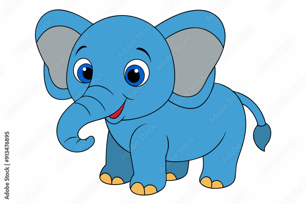 Fototapeta premium Elephant vector art illustration on a white background