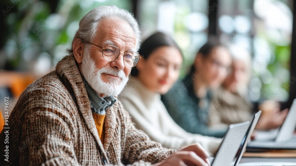 Elderly people learn to make crafts as a hobby. Elderly people learn to make crafts as a hobby.