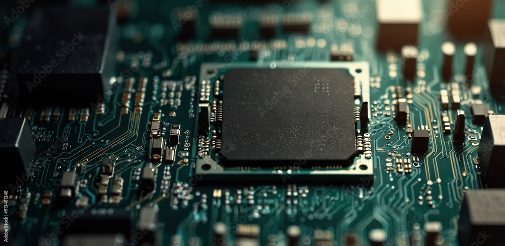 Artificial Intelligence and AI technology concept processor chip or mother board background Artificial Intelligence and AI technology concept processor chip or mother board background