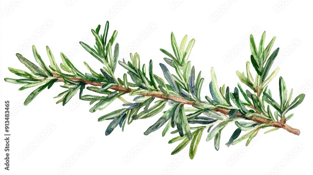 Charming watercolor of a fresh rosemary sprig in a cheerful fragrant display This botanical clipart is perfect for recipes kitchen decor packaging designs Charming watercolor of a fresh rosemary sprig in a cheerful fragrant display This botanical clipart is perfect for recipes kitchen decor packaging designs