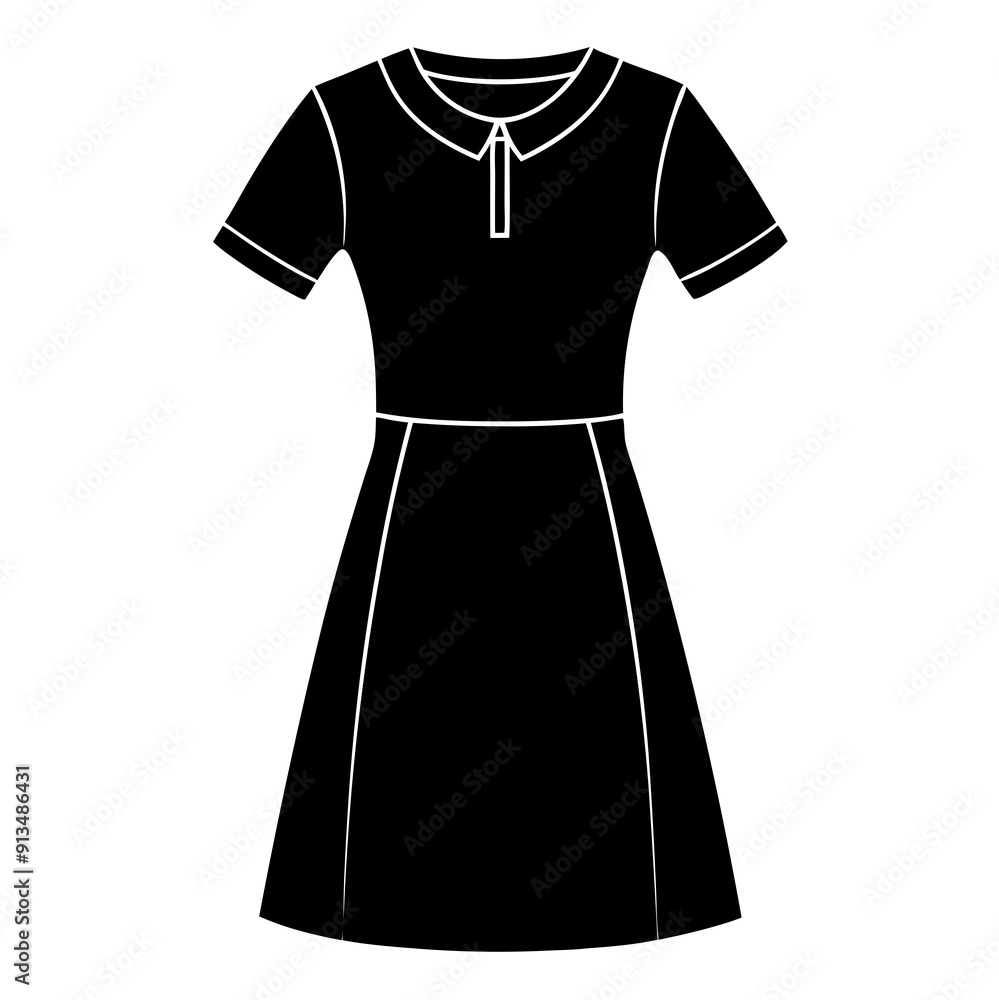 T-shirt Dress icon silhouette vector illustration