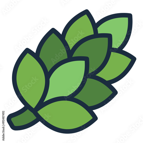 Hop plant icon used in beer making.