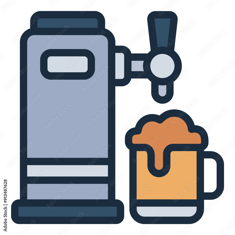 Beer tap icon for beer tap drinks at Oktoberfest. Beer tap icon for beer tap drinks at Oktoberfest.
