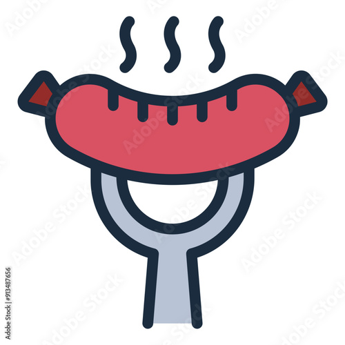 Sausage with fork icon as German food.