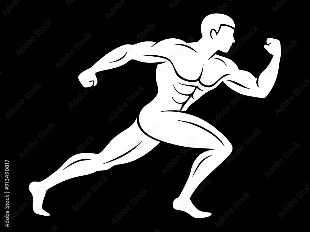 The dynamic figure of a running person symbolises strength vector illustration The dynamic figure of a running person symbolises strength vector illustration
