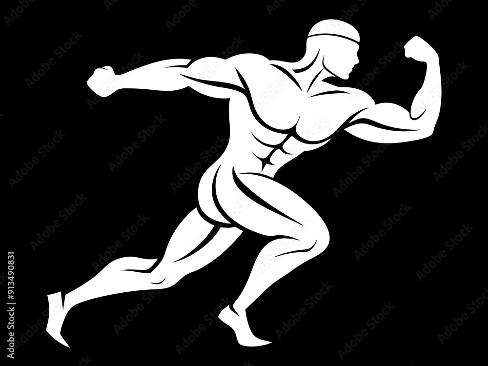 The dynamic figure of a running person symbolises strength vector illustration The dynamic figure of a running person symbolises strength vector illustration
