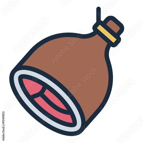 Prosciutto italian ham icon