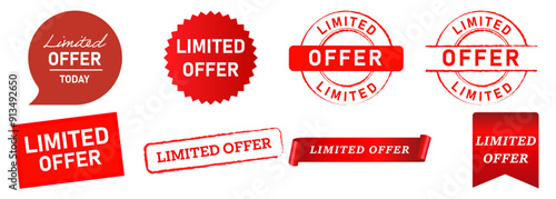 limited offer time special promo advertising stamp logo icon badge collection template