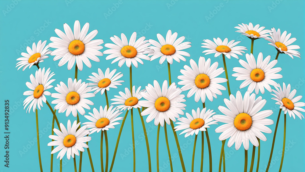 Vibrant Daisies with Ample Copy Space Vibrant Daisies with Ample Copy Space