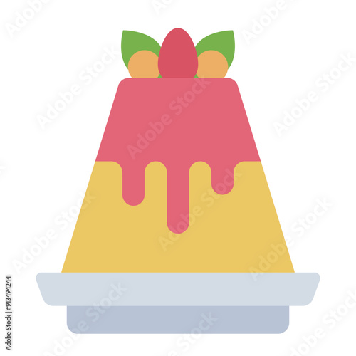 Panna Cotta italian food icon