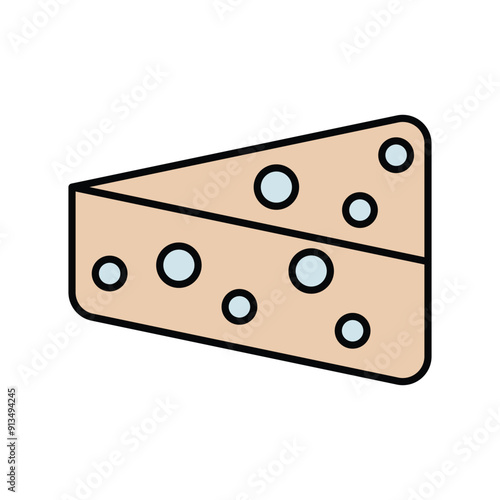 cheese color line icon with white background vector stock illustration