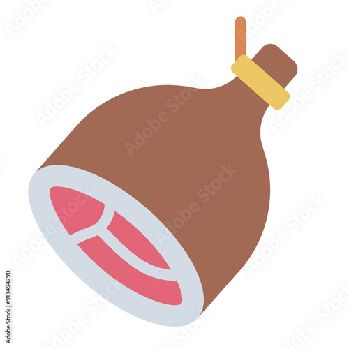 Prosciutto italian ham icon
