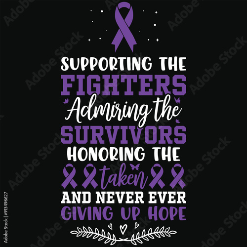 Supporting the fighters admiring the survivors pancreatic cancer awareness typography tshirt design