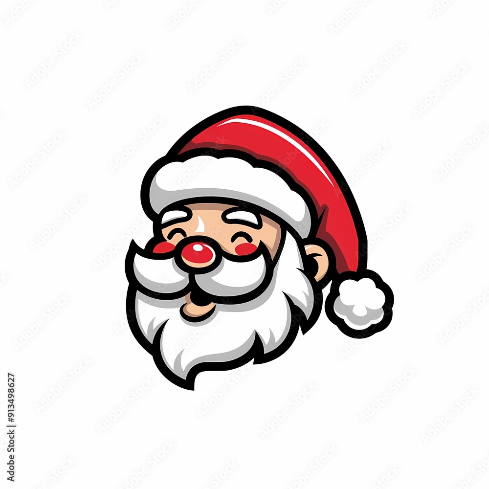Cheerful Santa Claus character with a classic red hat and white beard. Cheerful Santa Claus character with a classic red hat and white beard.