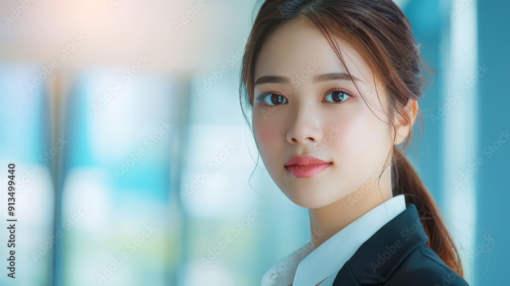 Confident Young Businesswoman in Modern Office Confident Young Businesswoman in Modern Office