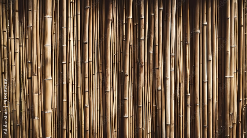 Close up decorative old bamboo wood of fence wall background Close up decorative old bamboo wood of fence wall background