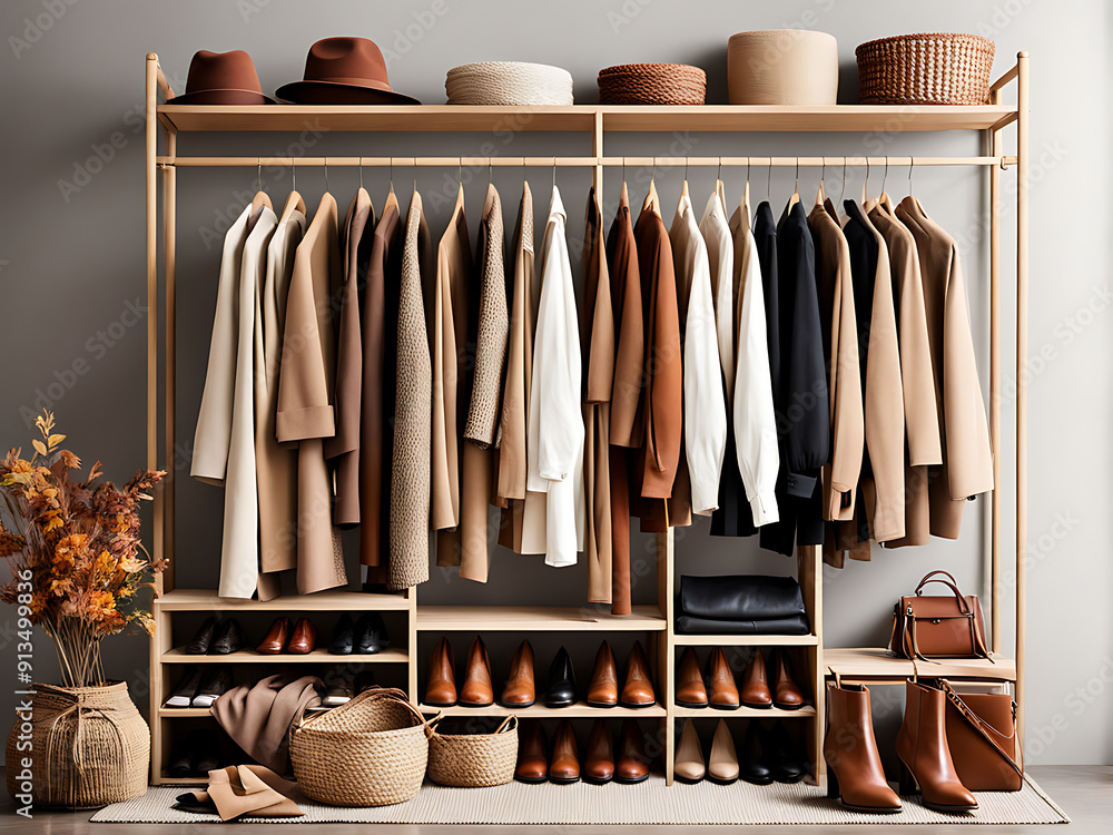 Autumn Fashion Closet for Autumn Weather, Minimal Trend with Natural Colors for Season,
ai Autumn Fashion Closet for Autumn Weather, Minimal Trend with Natural Colors for Season,
ai