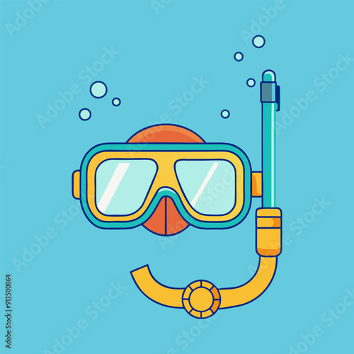 Snorkel for summer clipart illustration