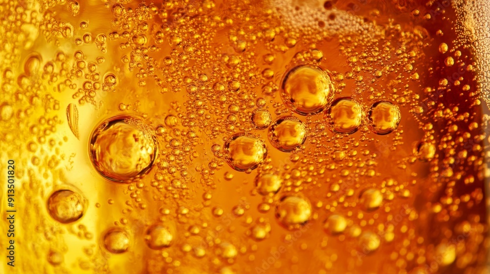 Effervescent Beauty: Close-Up View of Beer Bubbles Forming Abstract Patterns Effervescent Beauty: Close-Up View of Beer Bubbles Forming Abstract Patterns