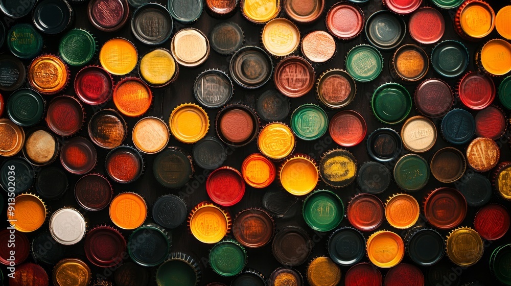 Creative Beer Bottle Cap Art Patterns - Abstract and Unique Cap Arrangements Creative Beer Bottle Cap Art Patterns - Abstract and Unique Cap Arrangements