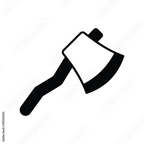 axe glyph icon with white background vector stock illustration
