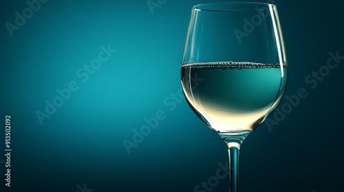 Sparkling Elegance: Wine Glass with Light Reflections, Classy Sip for Refreshing Alcoholic Beverages